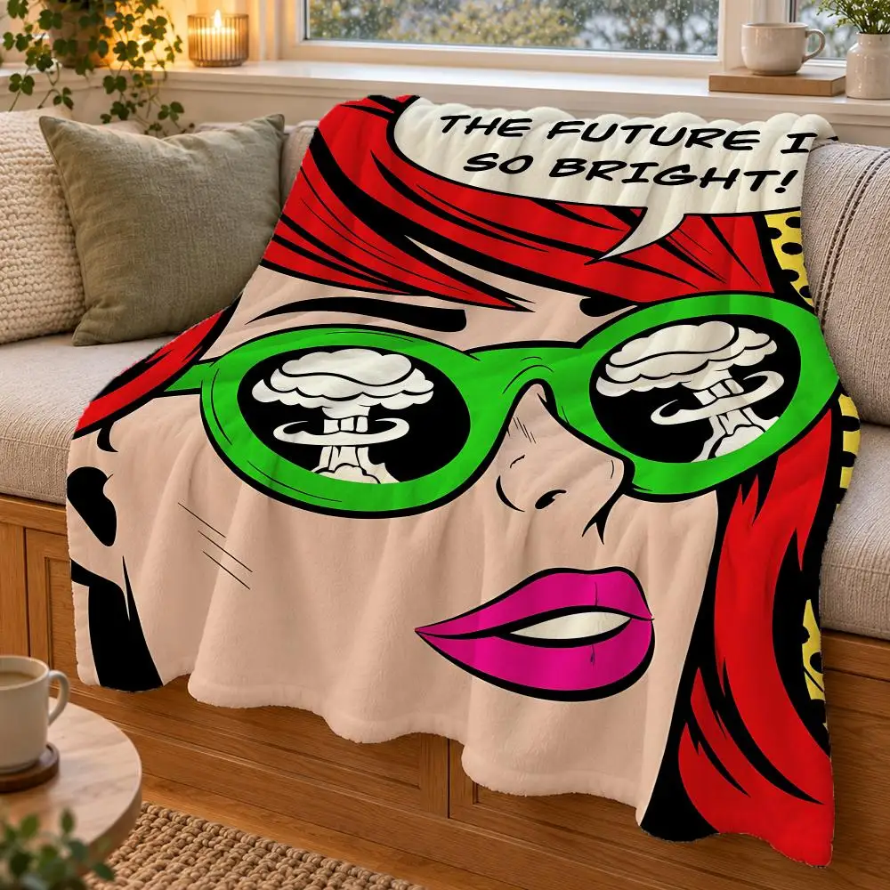 Roy Lichtenstein Art Throw Double Sided Flannel Throw Blanket Soft Warm Washable Home Decor