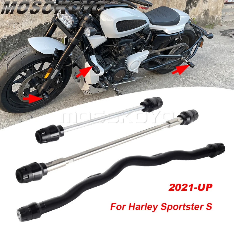 RH1250S Motorcycle Highway Peg Crash Bar Flat-Out Bar Engine Guard Protector For Harley Sportster S 1250 S 2021-2023 Bumper Bars