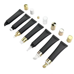 10Pcs 15g/ml Frosted Black Cosmetics Soft Tubes Lipstick Eye Cream Lotion Essence Liquid Foundation Massage Empty Squeeze Bottle