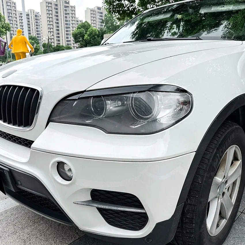 2X 2008 To 2013 For Bmw X5 E70 30i 30d 35d 35i 40d 48i 50i M50d X5M Front Headlight Eyebrows Eyelid Cover Lid Eyebrow By ABS