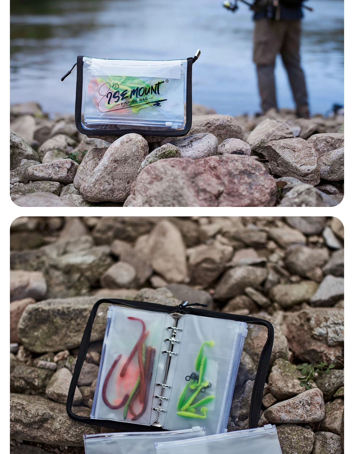 Luya Transparente gefälschte Ködertasche, PVC-Innentasche, geteilte wasserdichte Aufbewahrungstasche, Aufbewahrungstasche für Angeln, Sortierungszubehör – Detail 3