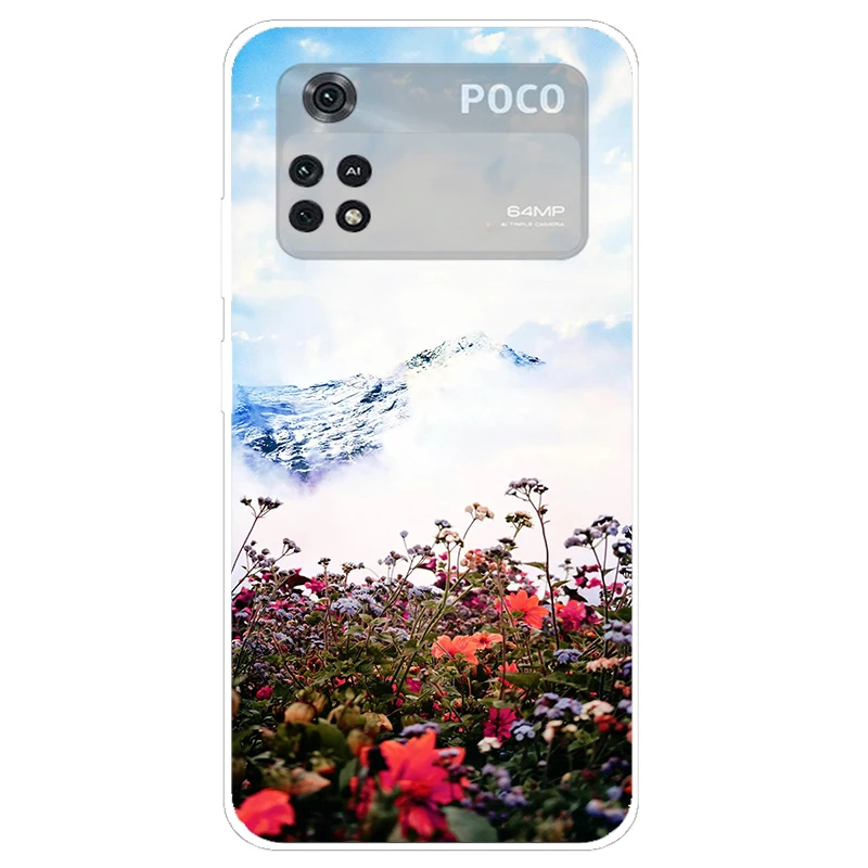 For Xiaomi Poco M4 Pro 4G Case Colorful Painted Cover Soft Silicone Case For Xiaomi Poco M4 Pro 5G PocoM4 Pro Fundas Capa Bumper