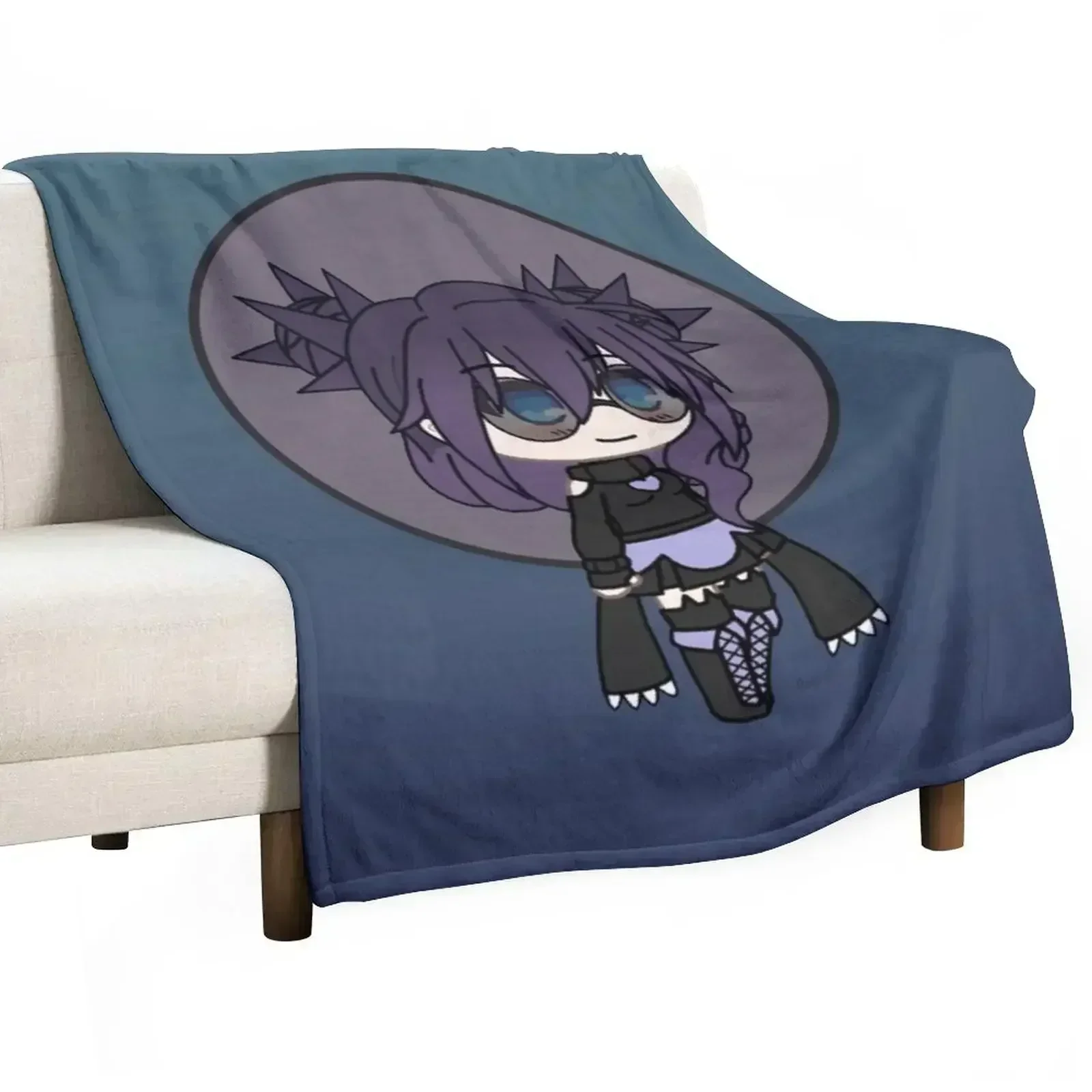 

Cute Gacha Girl - Kira Pastel Goth Chibi Girl Throw Blanket Luxury Throw Designers Baby Decorative Beds Blankets