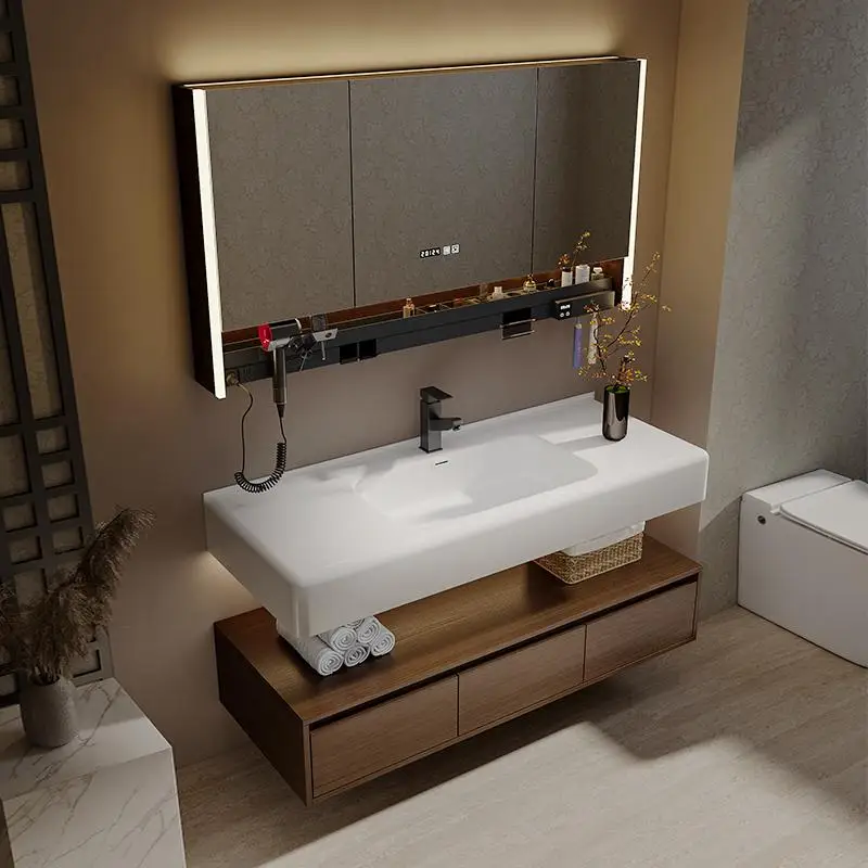 

Modern Rustic Bathroom Cabinet Standing Integrated Minimalist Makeup Bathroom Cabinet Storage Closet Armario Banheiro Furniture