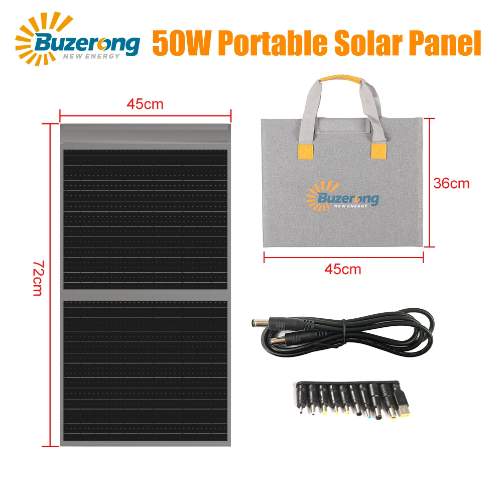 

50W Solar Panel Foldable Kit Portable Solar Charger with USB Charge Stabilize Battery Charger For Outdoor Camping Phone Tablet