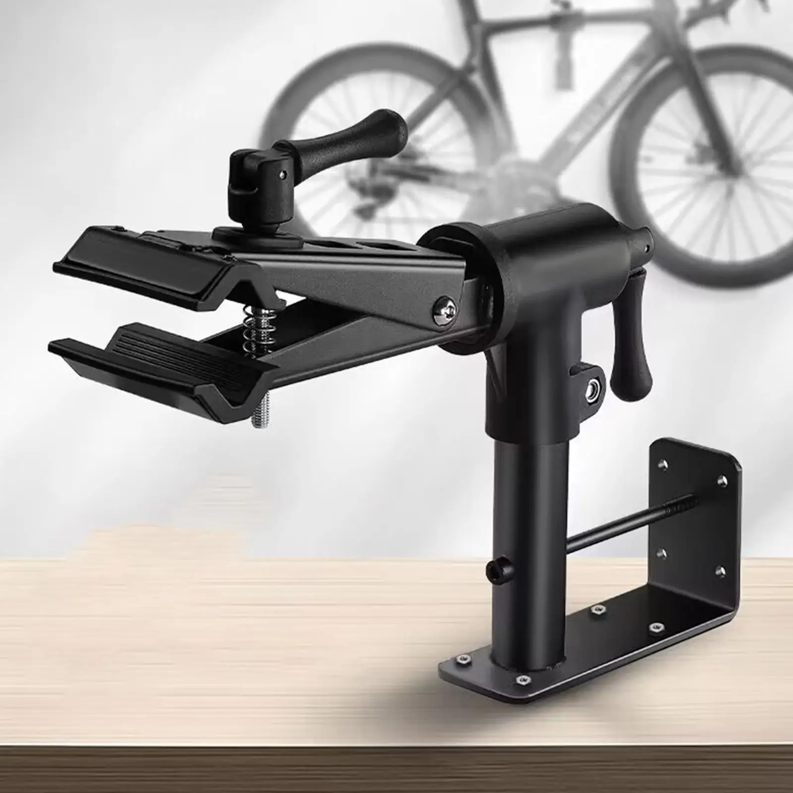 

Bike Repair Stand Storage Table Wall Rack Space Saving Bikes Support Rotating