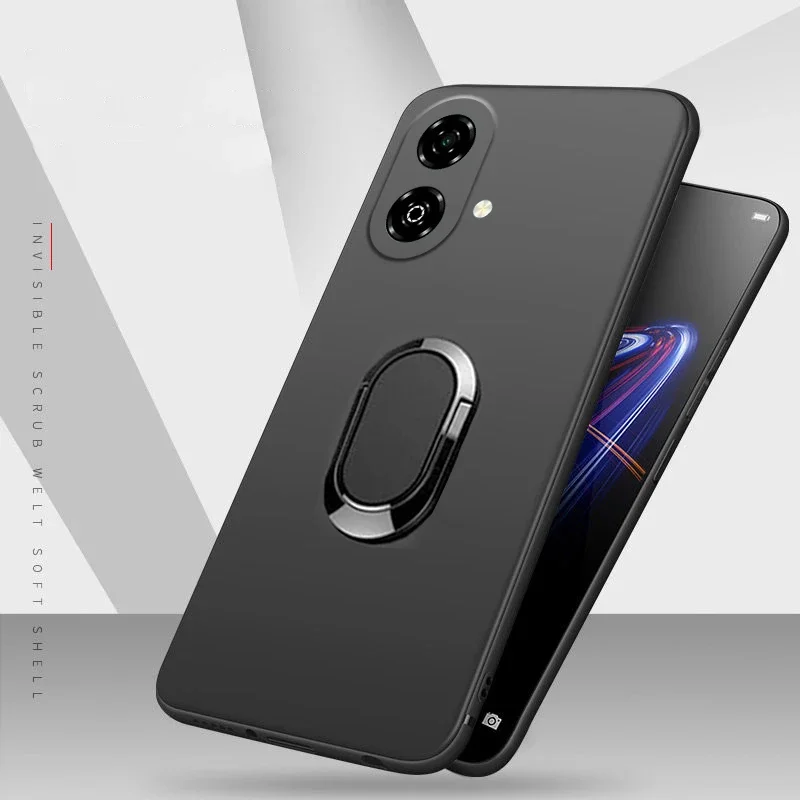 Para ZTE Blade A35E lite A55 funda con soporte magnético carcasa suave de silicona mate para ZTE Blade A35 lite A55 TPU Fundas