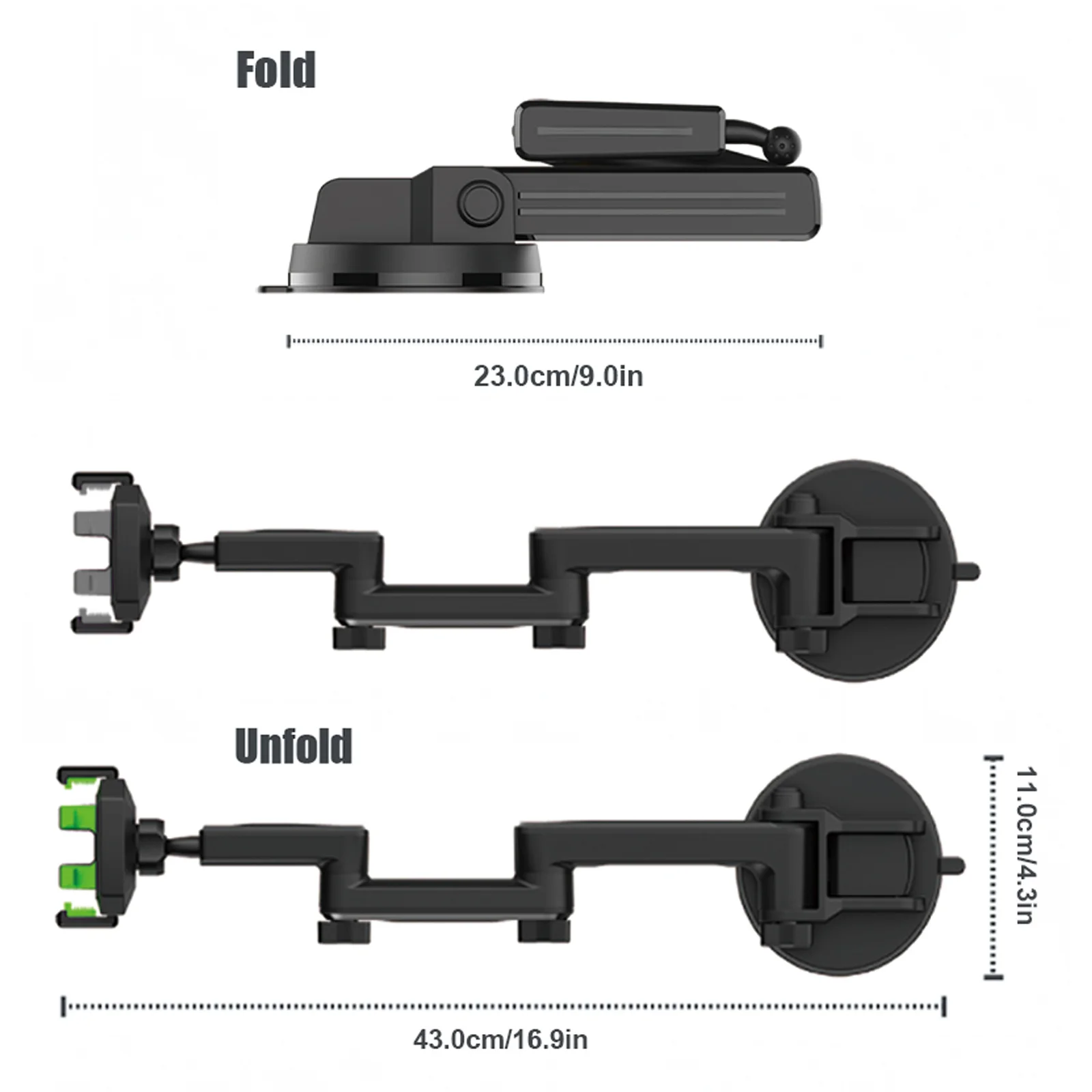 Truck Mobile Phone Bracket Suction Cup Front Glass Car Mobile Phone Bracket Truck Excavator Shockproof Car Upper Support Frame