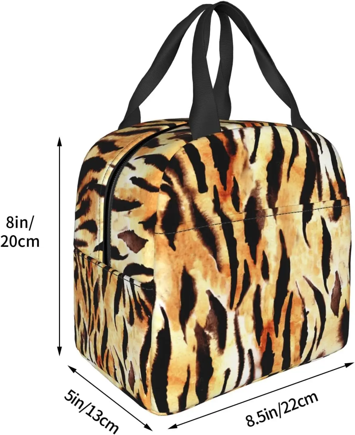 Tigre Imprimir Abstrato Animal Isolado Lunch Bag para Homens e Mulheres, Recipiente Reutilizável, Impermeável, Portátil, Refrigerador, Ther