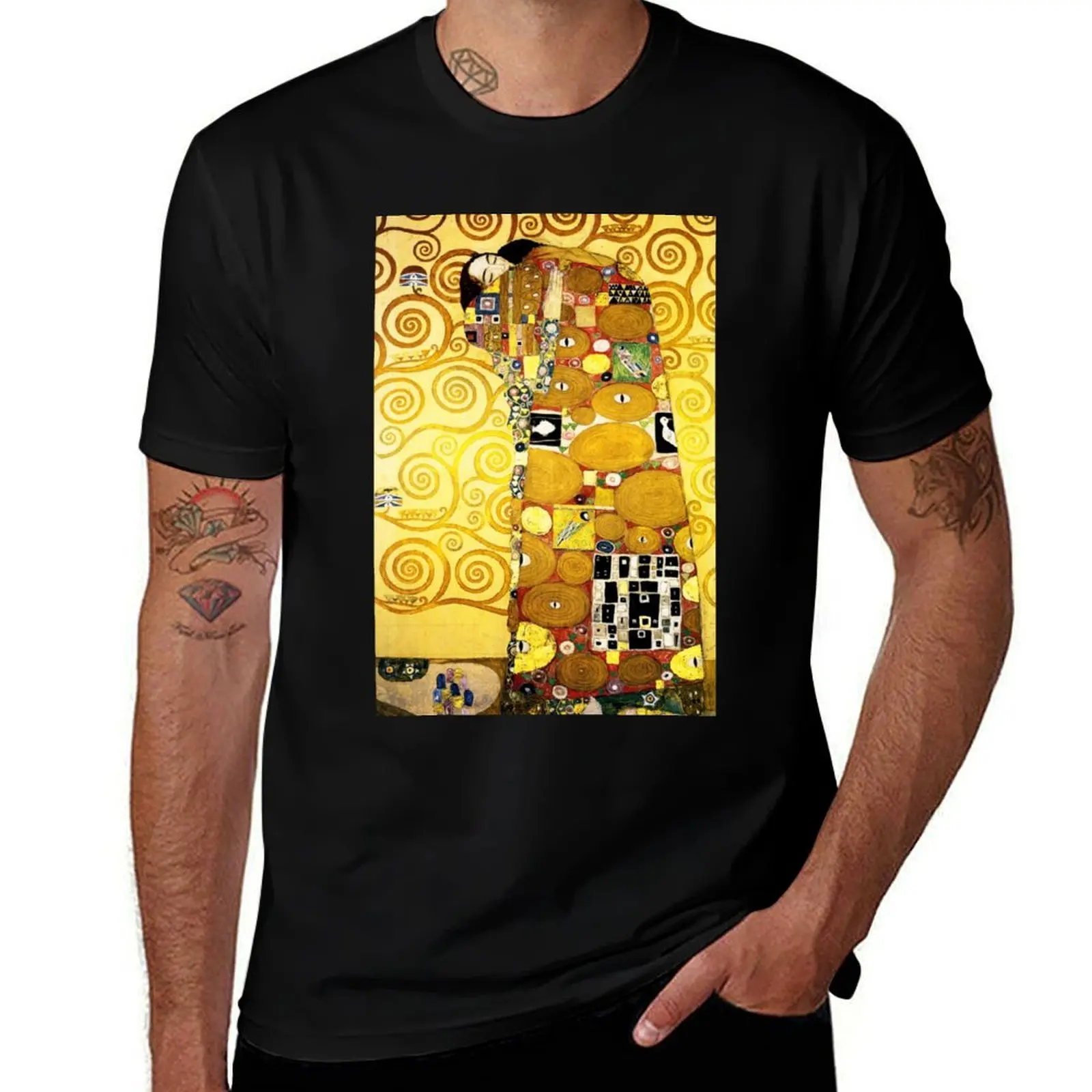 

Gustav Klimt The Embrace T-Shirt new gifts and t-shirts oversized graphic tee designer shirts fitted t shirts for men