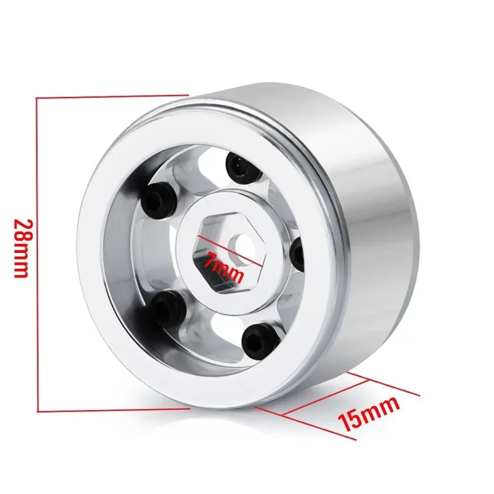 4PCS 1.0" CNC Metal Beadlock Wheel Rims for 1/24 RC Crawler Car Axial SCX24 90081 AXI00002 Deadbolt Chevrolet B-17 Betty