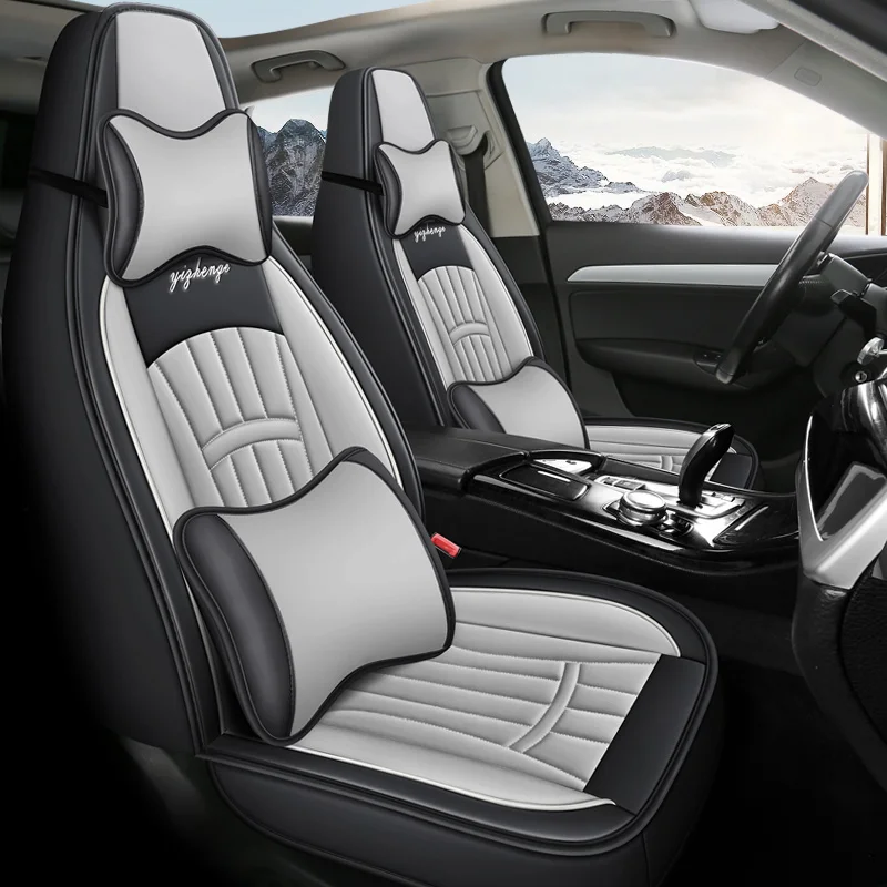 

Front two-seater car seat covers, with headrests and lumbar supports, are suitable for models with front one-piece head seats