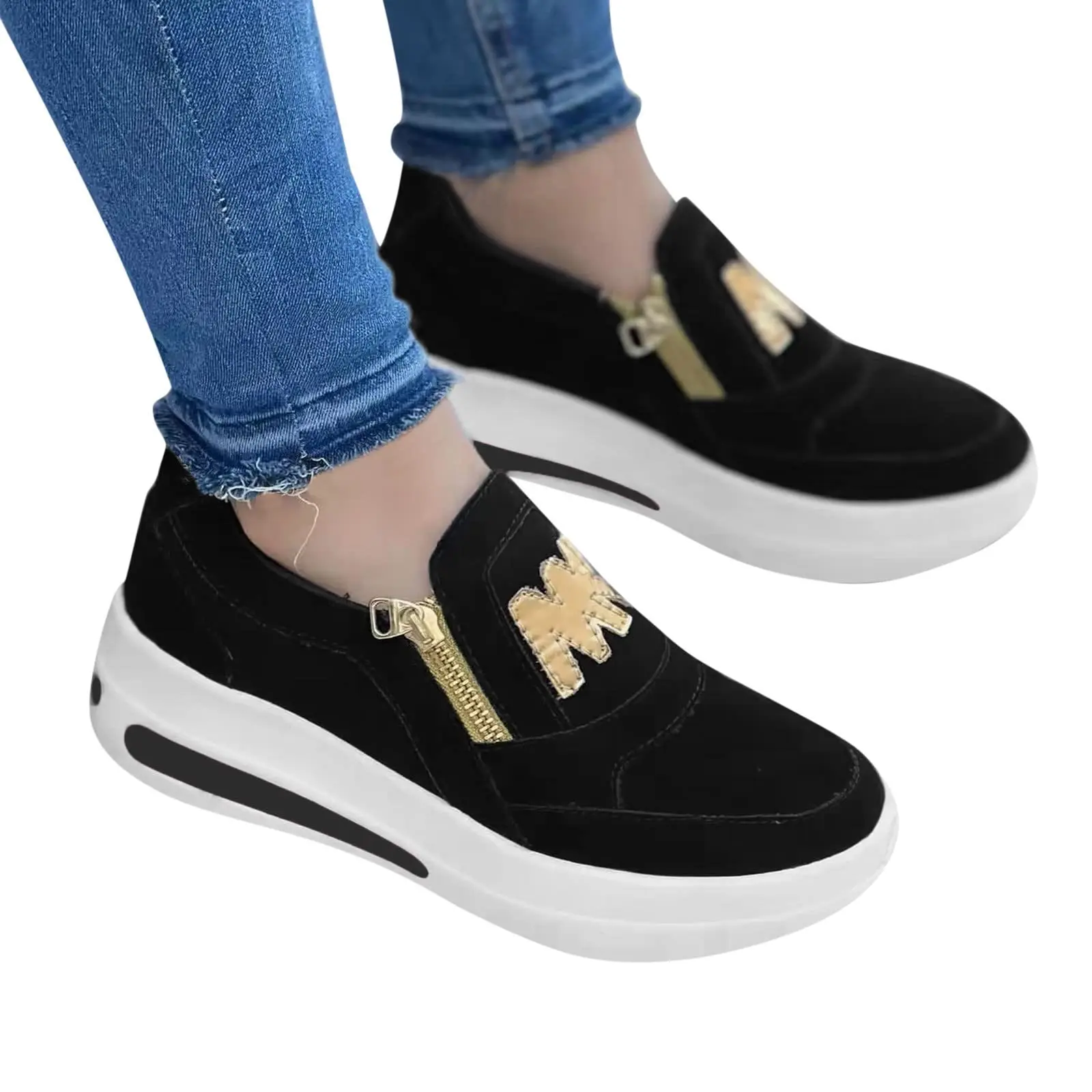 

Women Platform Sneakers Casual Slip on Fashion Loafers Ladies Fashion Outdoor Shoes Femme Comfortable Lightweight Sneaker Woman