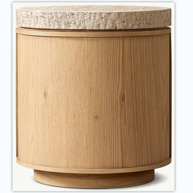

American solid wood high-end luxury coffee table, solid wood and marble desktop design home coffee table