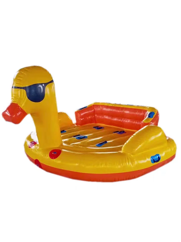 

Inflatable water banana boat sea surfing flying fish rotating gyro motorboat dragging little yellow duck sofa Pikachu