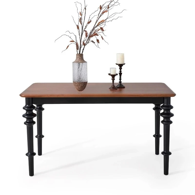 

Французский обеденный стол из цельного дерева, прямоугольный антикварный обеденный стол и комбинация стульев для дома