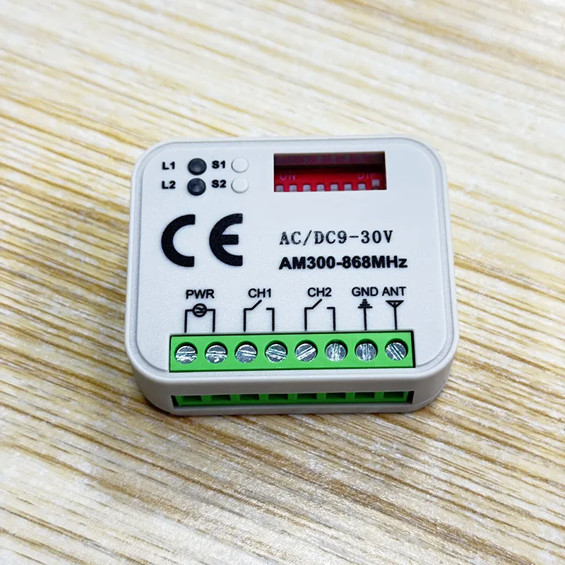 AC DC 9-30V 300-868MHz Garage Door Remote Control Receiver Relay Module 433 868 MHz Transmitter for Garage Door and Gate Control