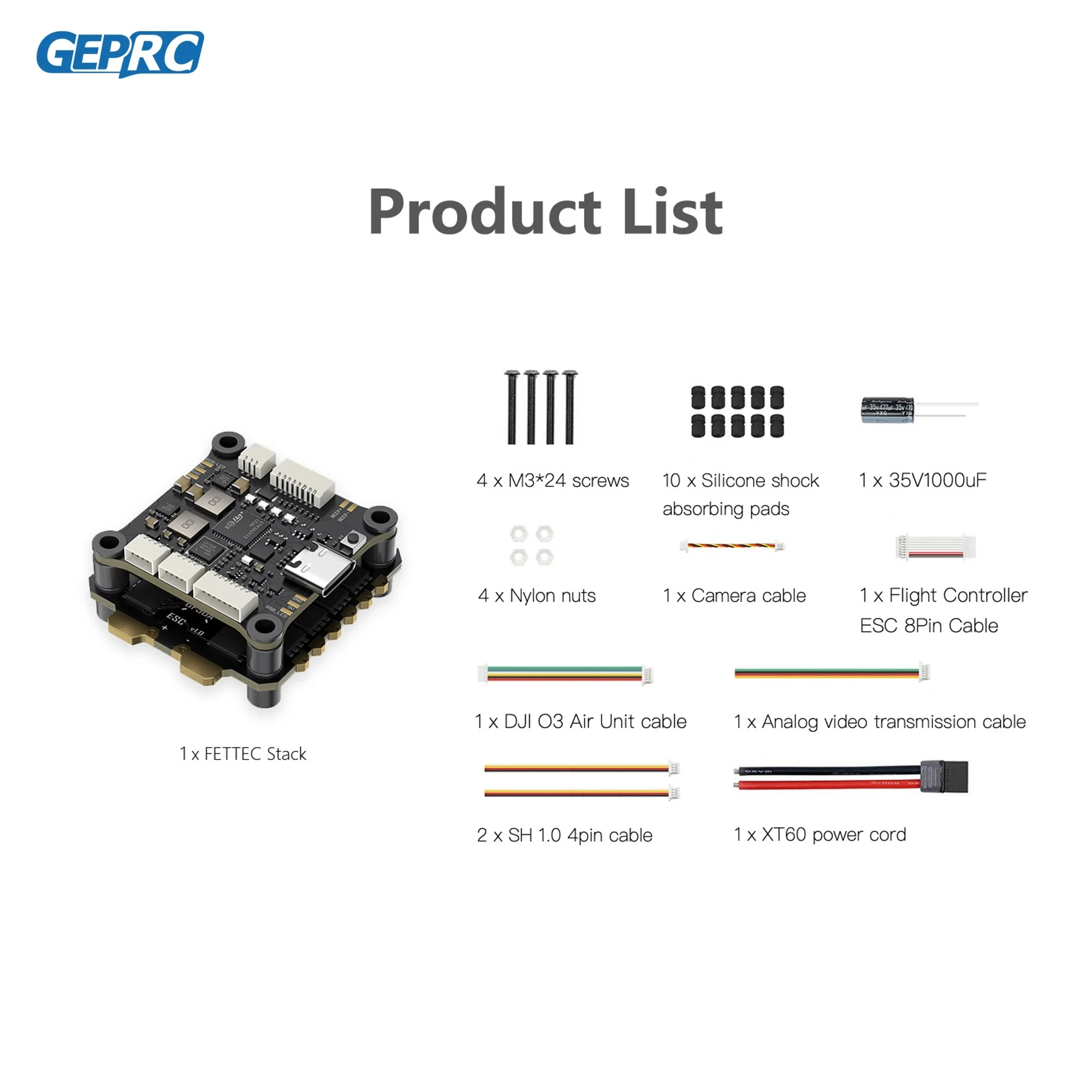 GEPRC Fettec G4 Alpha GF50A FPV Stack G473 Flight Controller FETTEC S2M Dshot2400 GF50A 4IN1 ESC for FPV Freestyle Drone Model