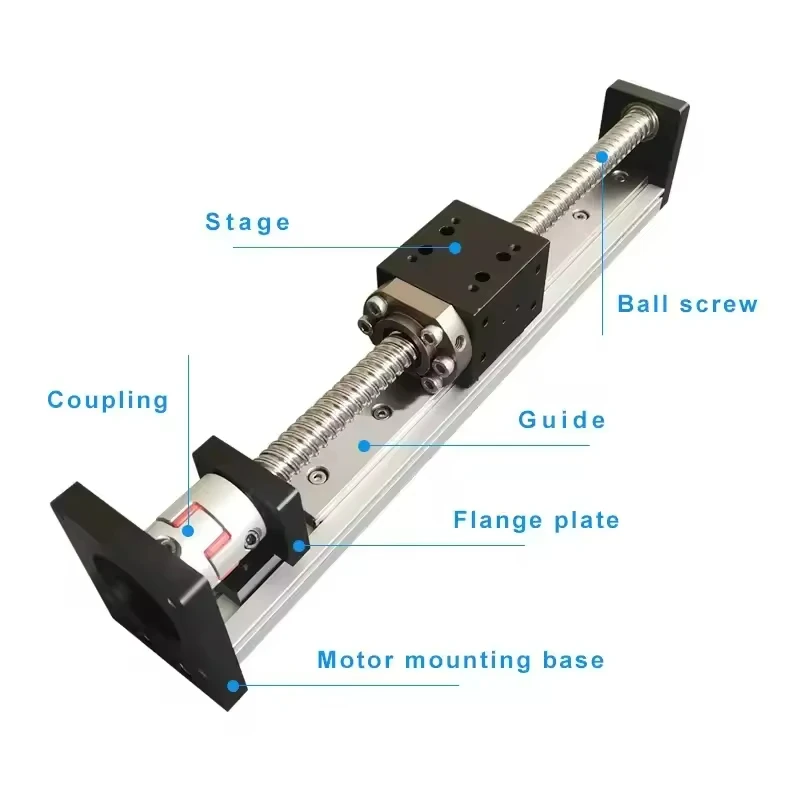 RXS60 CNC Precision Aluminum Profile Ball Screw Linear Module With Stepper Motor Lead Screw Actuator Linear Guide Industrial