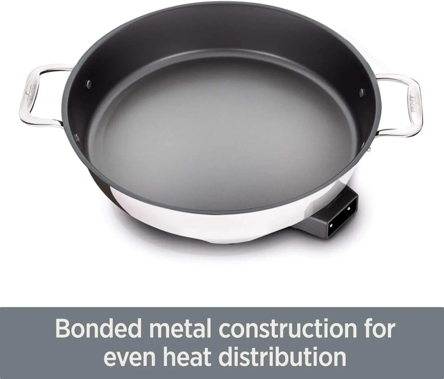 Electric Skillet 7 Quart 1800 Watts Stainless Steel Nonstick Surface Temp Control Cookware Pots Pans Oven Broil Dishwasher Safe