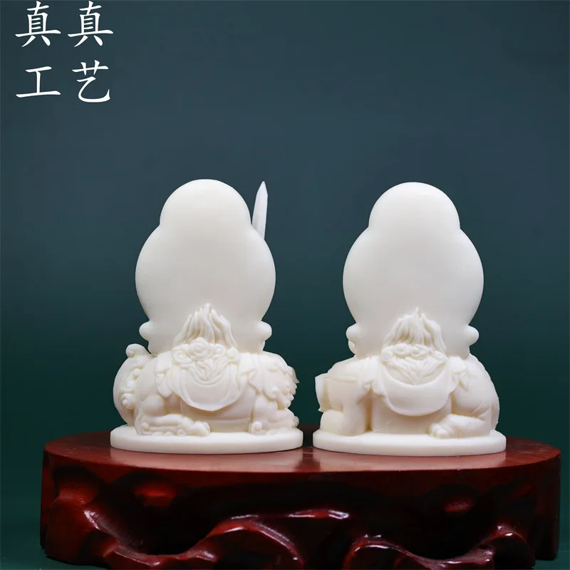 Ivory Nut Manshu Puxian Bodhisattva/Buddha Statue Decoration Home Living Room Car Ornament Decoration Craft Mammoth Tooth Crafts