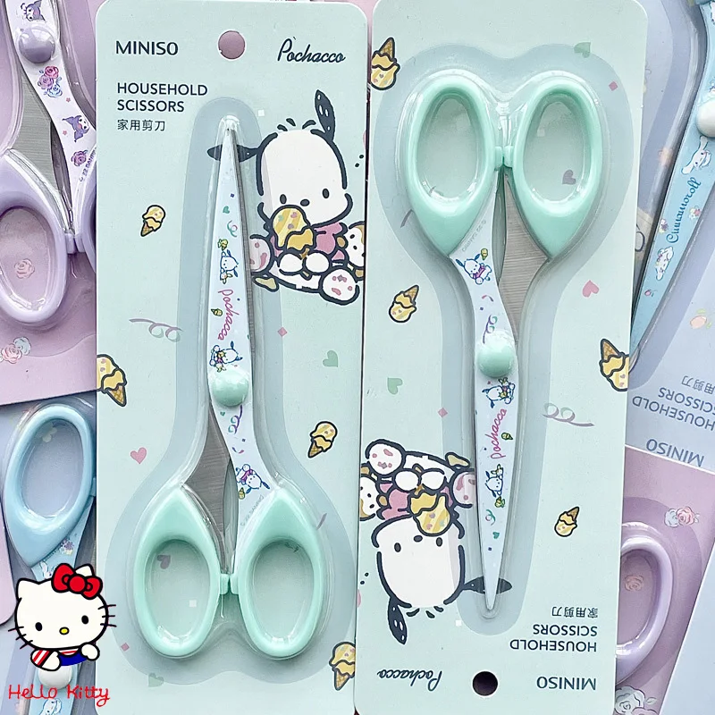 Cartoon Sanrio Cute Pochacco Scissors Kawaii Kuromi My Melody Printing DIY Handmade Paper Cuttings Tools Office Cutting Supplies