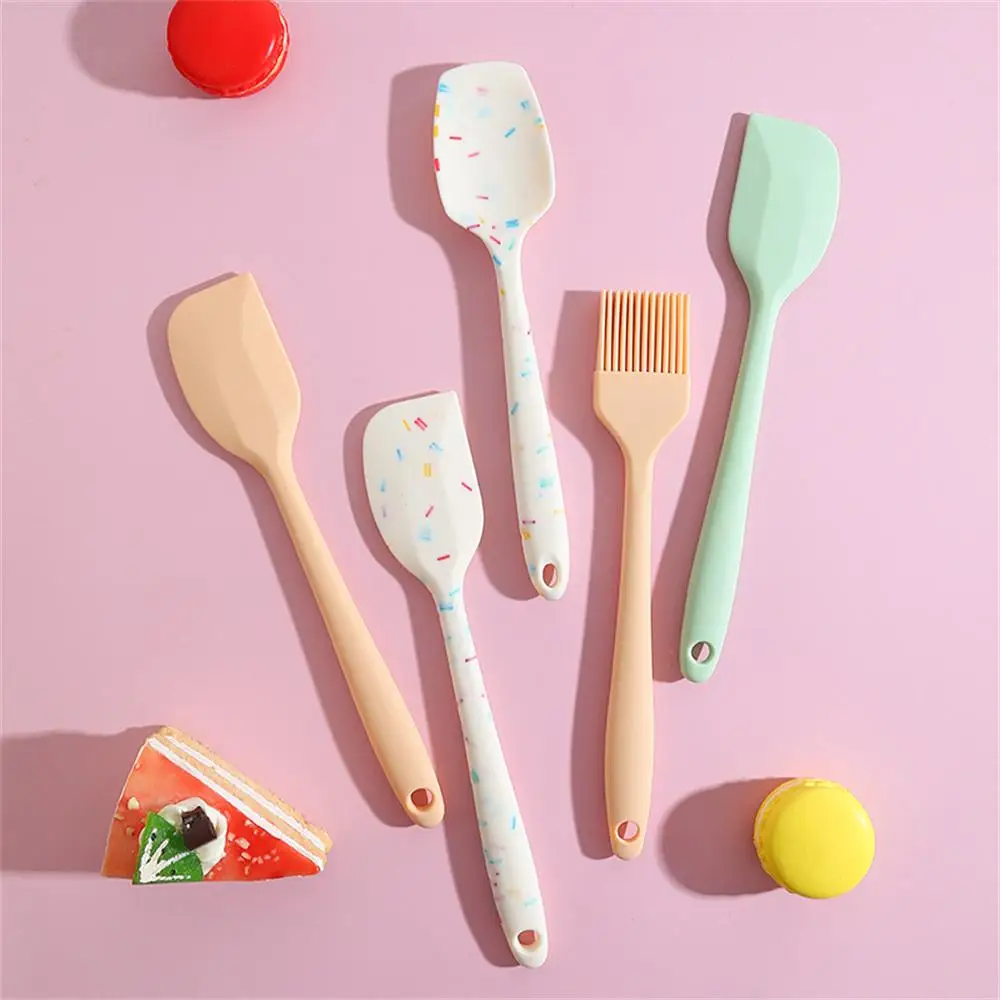 Baking Tools Silicone Small Scraper Oil Brush Cream Spatula Mini Barbecue  Brush Integrated Heat-Resistant Kitchen Utensils