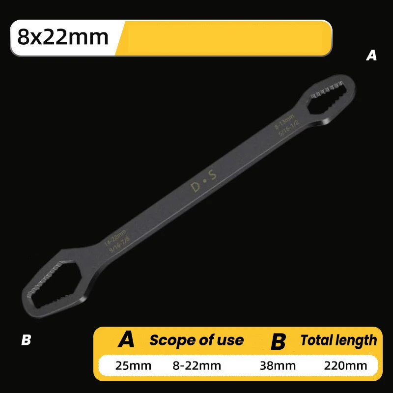 8-22mm Double Headed Plum Blossom Wrench Multifunctional Hexagonal Solid Wrench For Tightening Various Diameter Screws