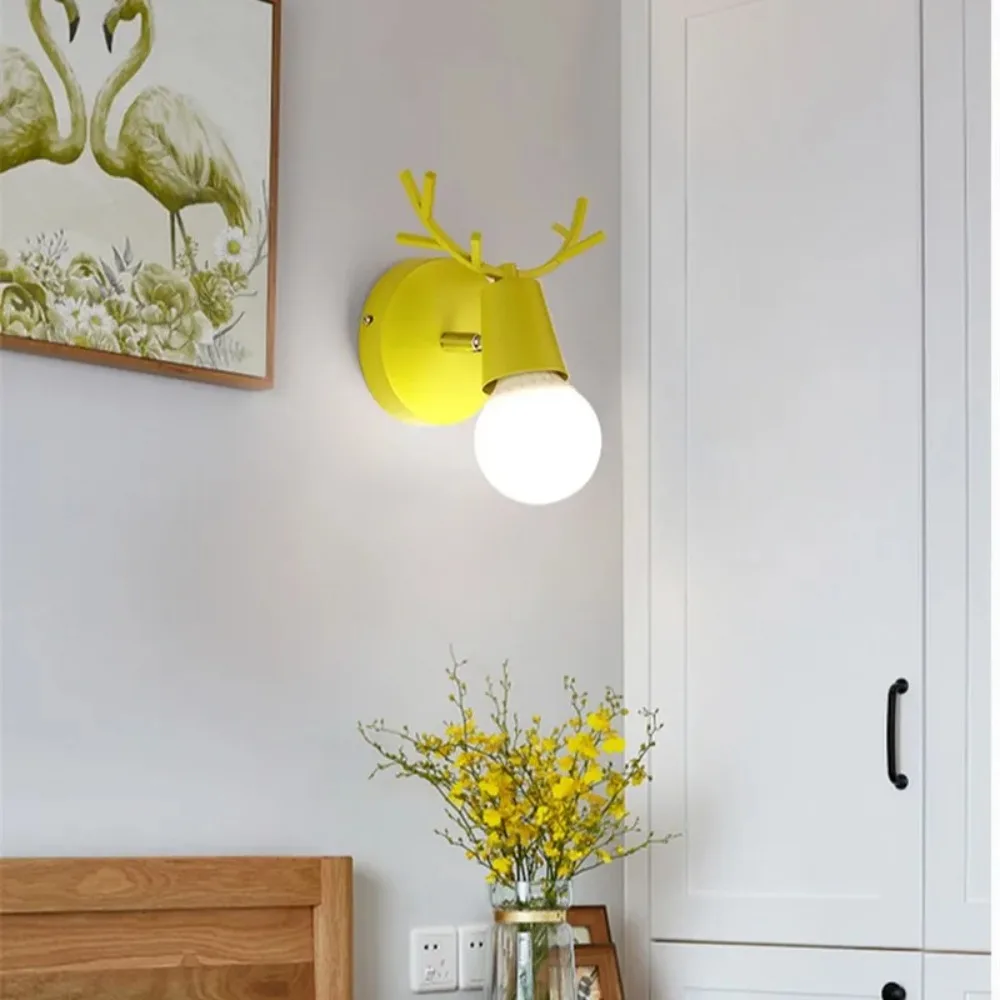 

Modern Wall Lamp Colorful Iron Mickey Wall Lamps For Living Room Bedroom Baby Room Decor Nordic Home Bedside Wall Light Fixtures