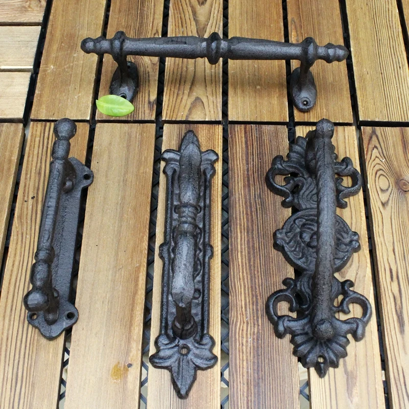 European Classical Atmosphere Nostalgic Courtyard Cast Iron Craft Door Handle Home Decoration Door Handle A Variety of Optional