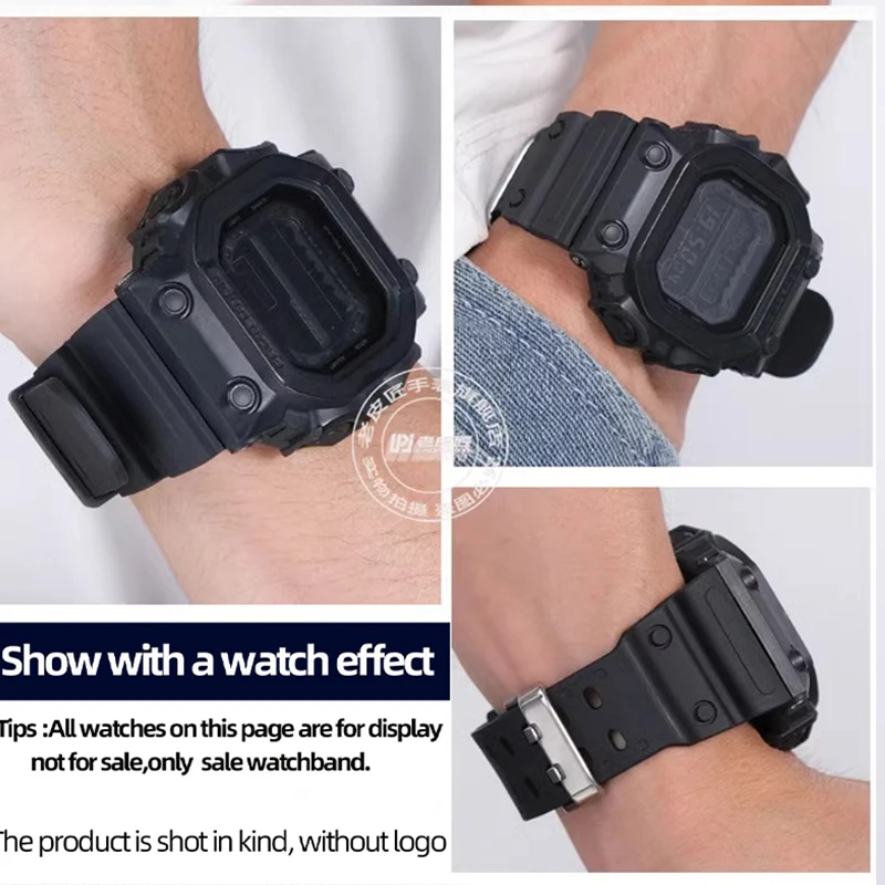 Black Resin Silicone Watchstrap For Casio G-SHOCK Huge G Square Block GX-56BB GX56BB GXW-56 GXW56 Rubber Watchband With gx56