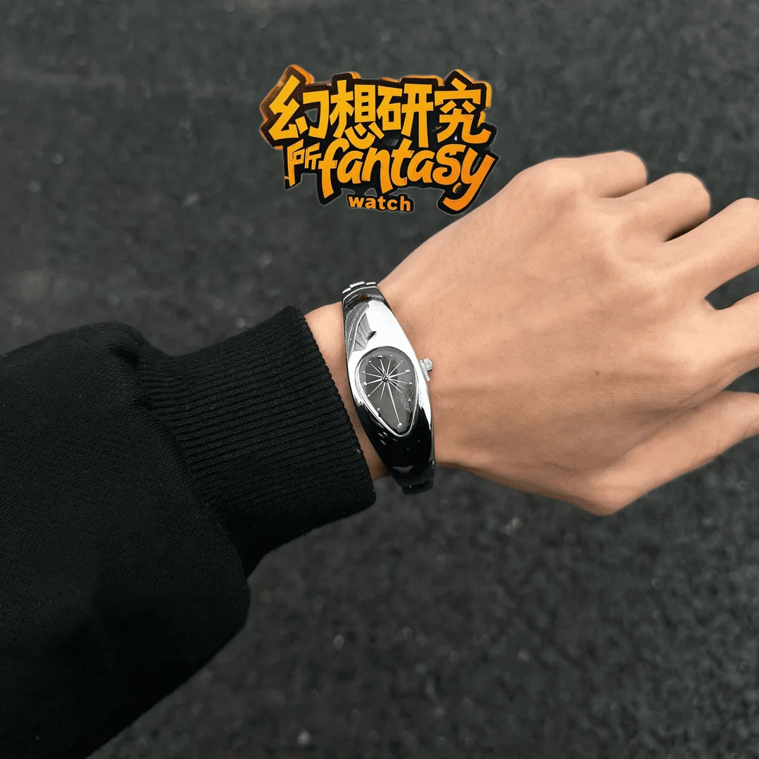 ساعة قطرة الماء على طراز تكنولوجيا المستقبل تصميم الفضاء الألفية Y2K ساعة ريترو إكسسوارات متخصصة ساعة ملابس عتيقة