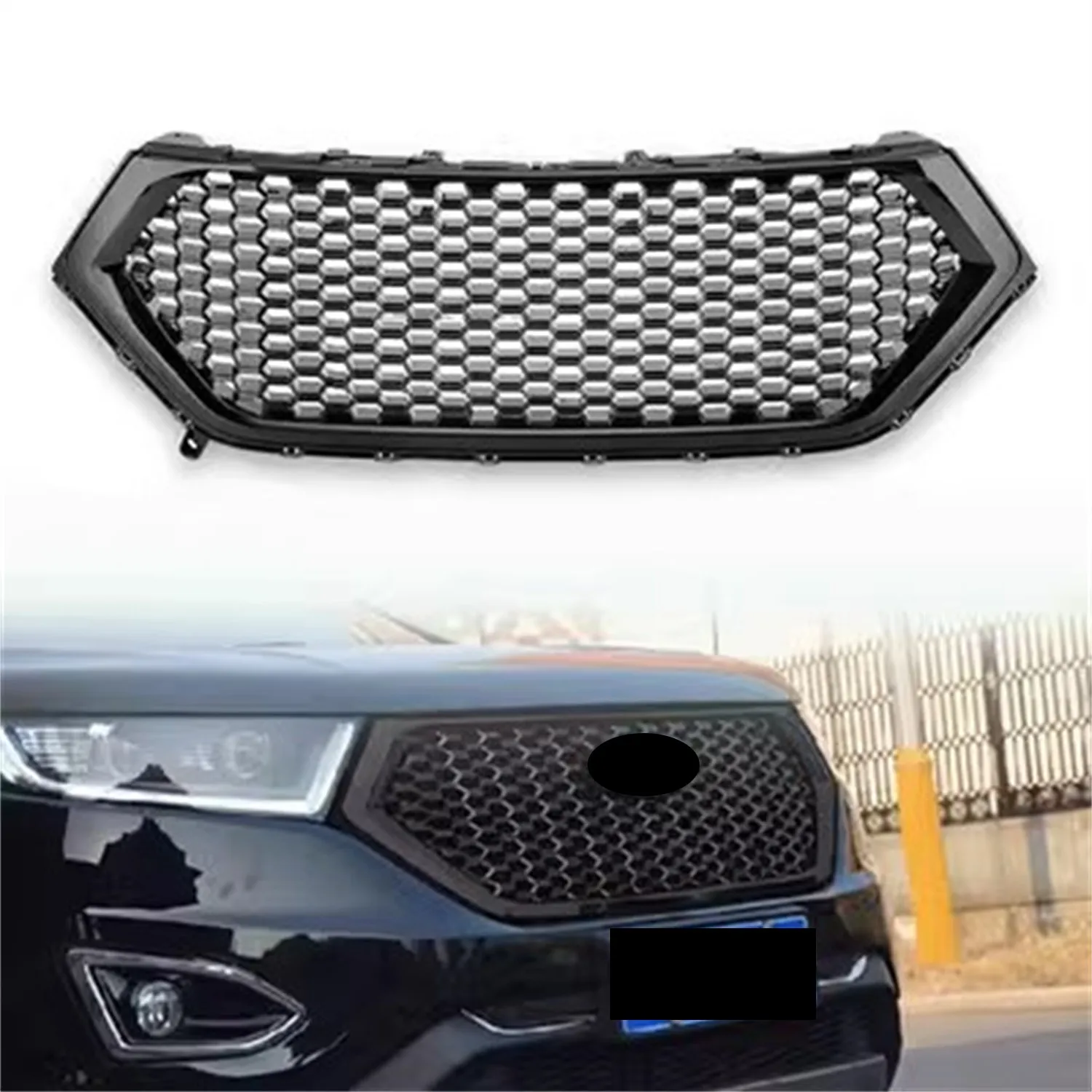 Car Front Bumper Grill Radiator Grille Racing Grill for Ford Edge 15-19