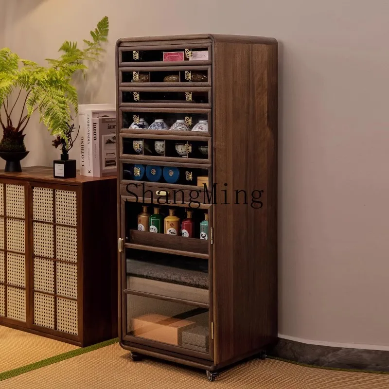 

SM solid wood dental cabinet teacup tea set storage modern light luxury floor jewelry storage cabinet