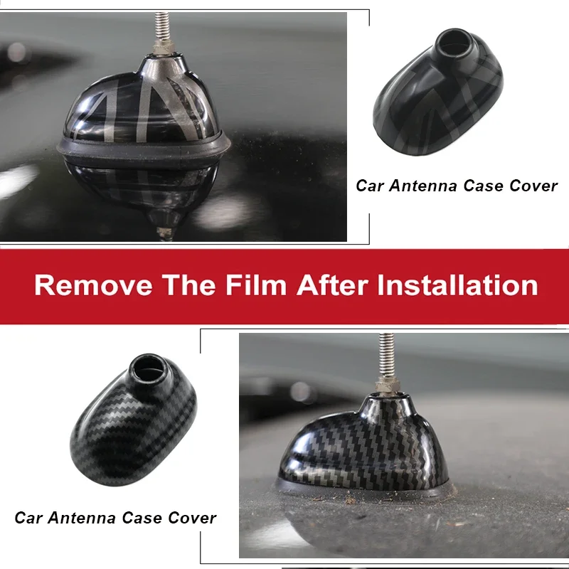 For BMW MINI Cooper S JCW R56 R55  The Black Flag Car Exterior Trim Antenna Decoration Cover Sticker Car-Styling Accessories
