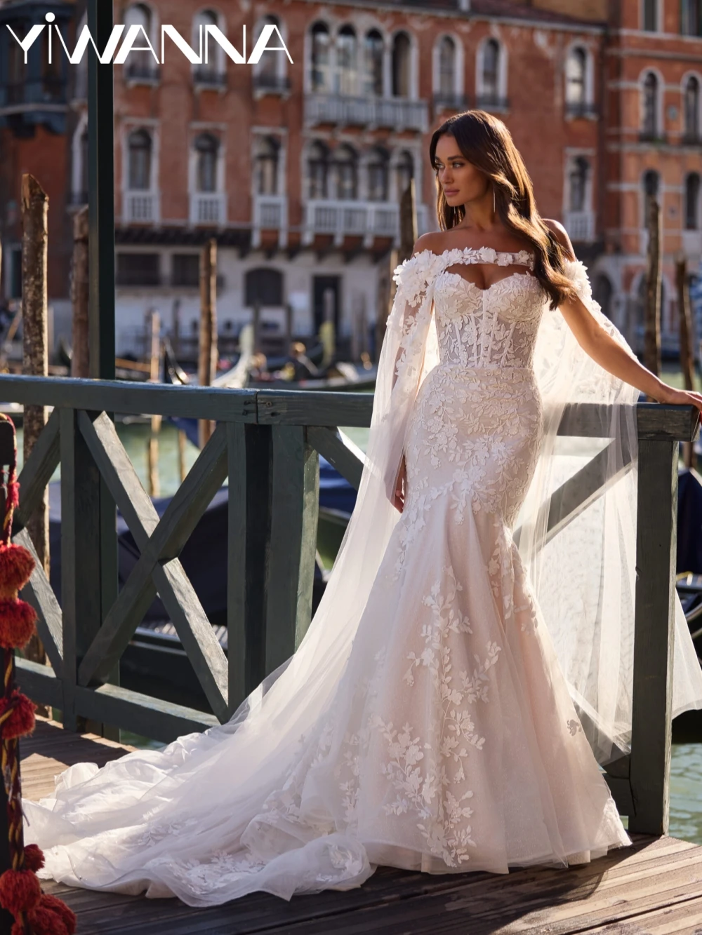 

Detachable Sleeve Shiny Lace Appliques Wedding Dress Dreamy Sweetheart Neck Bridal Gown New Customized Mermaid Dresses For Bride