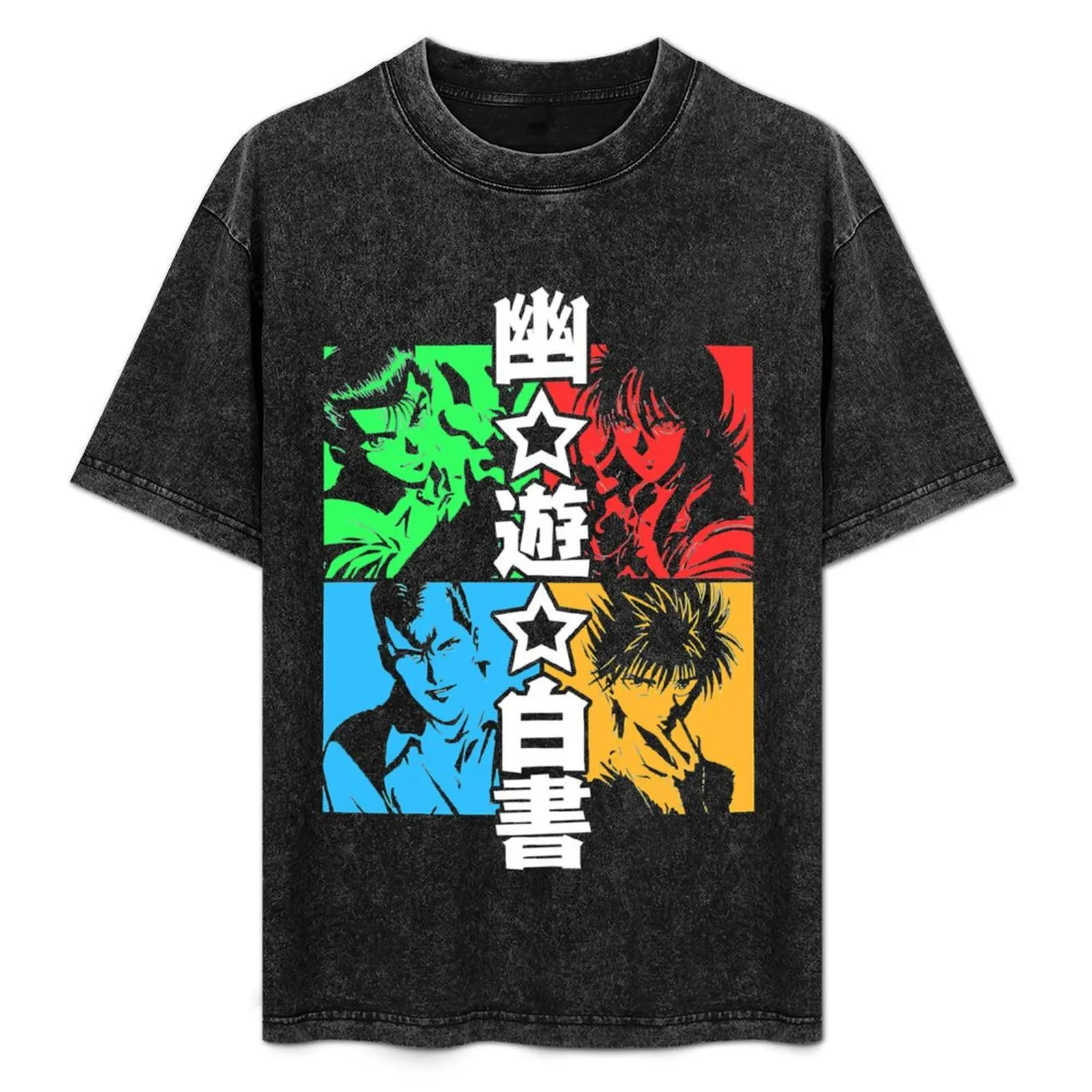 

yeallow red Hakusho art Yuyu T-Shirt man t shirts cotton mens graphic t shirts T-Shirt