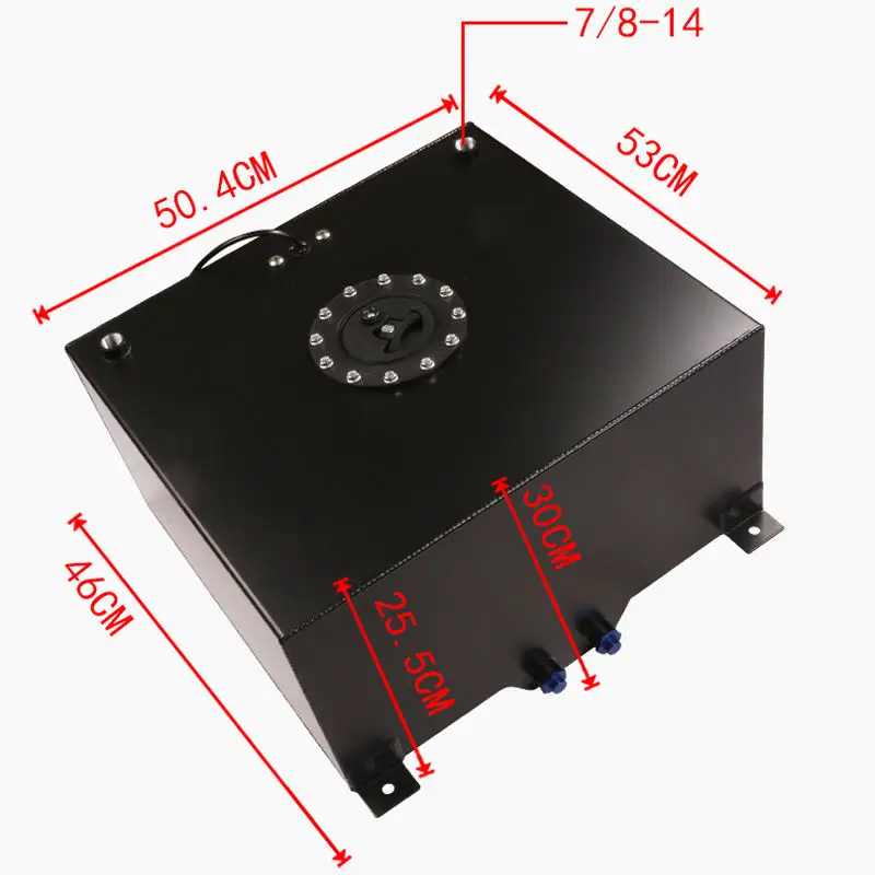 XuZhong 60L Aluminum Alloy Mirror Polished Fuel Surge Tank Oil Match  Without Sensor Aluminum Cover