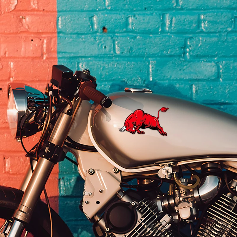 Angry Bull Bullhead Motorcycle Stickers Waterproof DIY Side Panels Fuel Tank Cap Fairing Scooter Vinyl Decals Cool Decoration view 3
