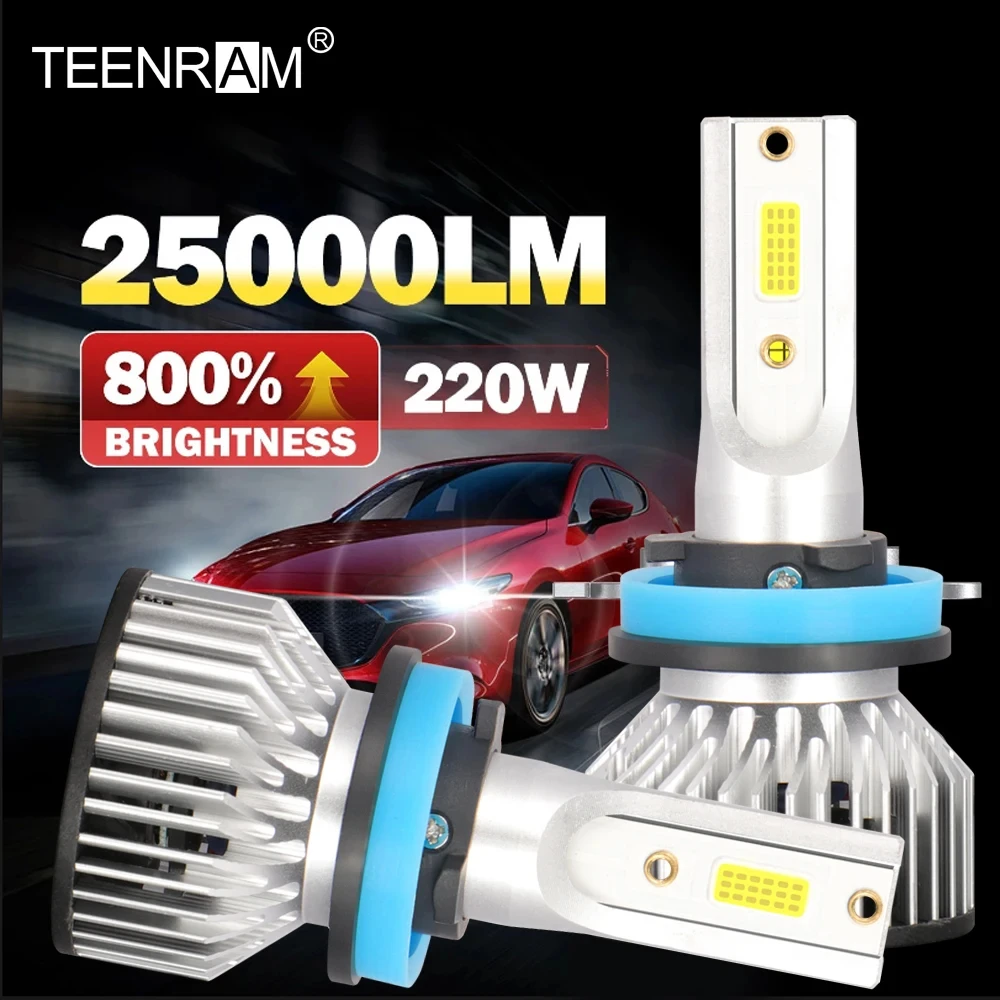 220W H4 H7 LED Headlight Bulbs 25000LM H1 H11 H13 HB3 HB4 9005 9006 Canbus Car Lights 3000K 6000K 8000K 12000K Fog Lamps 12V 24V