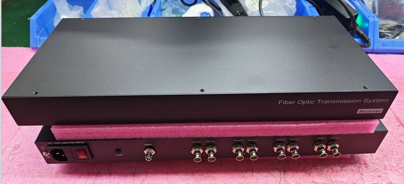 4-Channel 12G-SDI Video Input 4K60Hz with Loop Output LC Fiber Optic Transmitter Receiver Converter Extender for Professional Vi