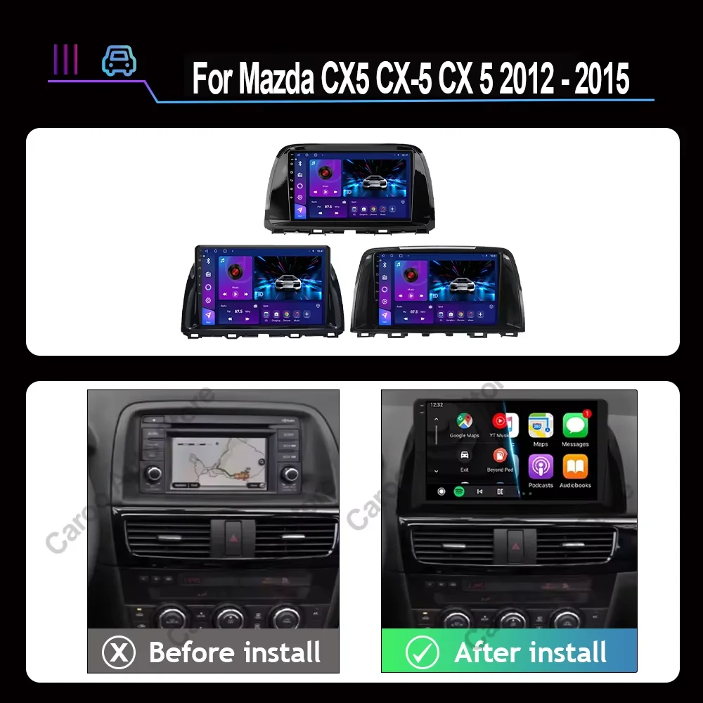 أندرويد 15 لمازدا CX5 CX-5 CX 5 2012 - 2015 8Core 7862CPU سيارة الوسائط المتعددة Lettore الملاحة راديو Carplay DVD No 2 Din 8Core