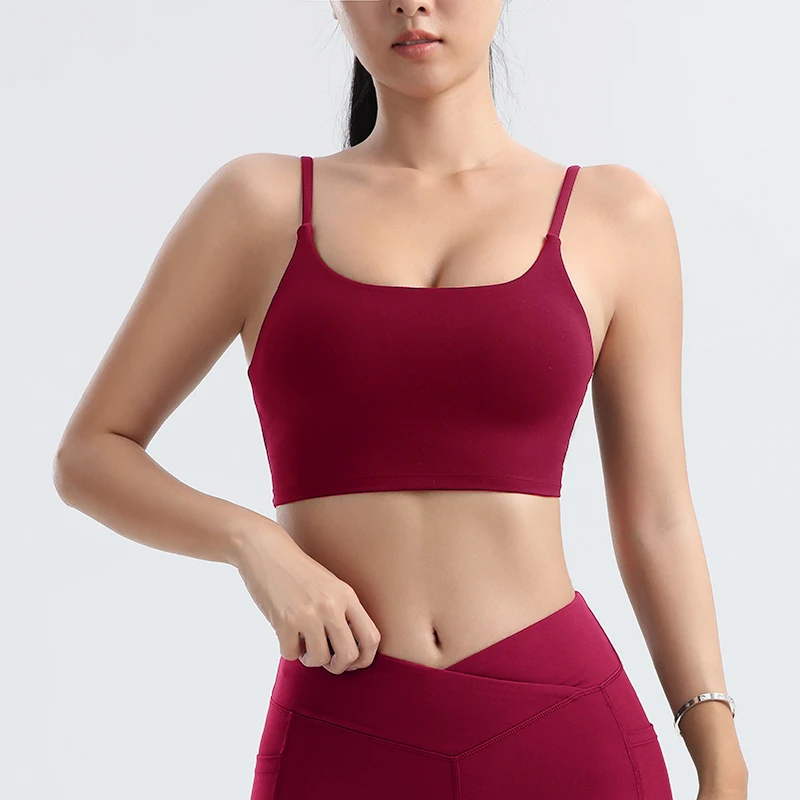 Sujetador deportivo Sexy para mujer, ropa interior de Yoga de soporte medio a alto, sujetador acolchado elástico para correr, entrenamiento de gimnasio