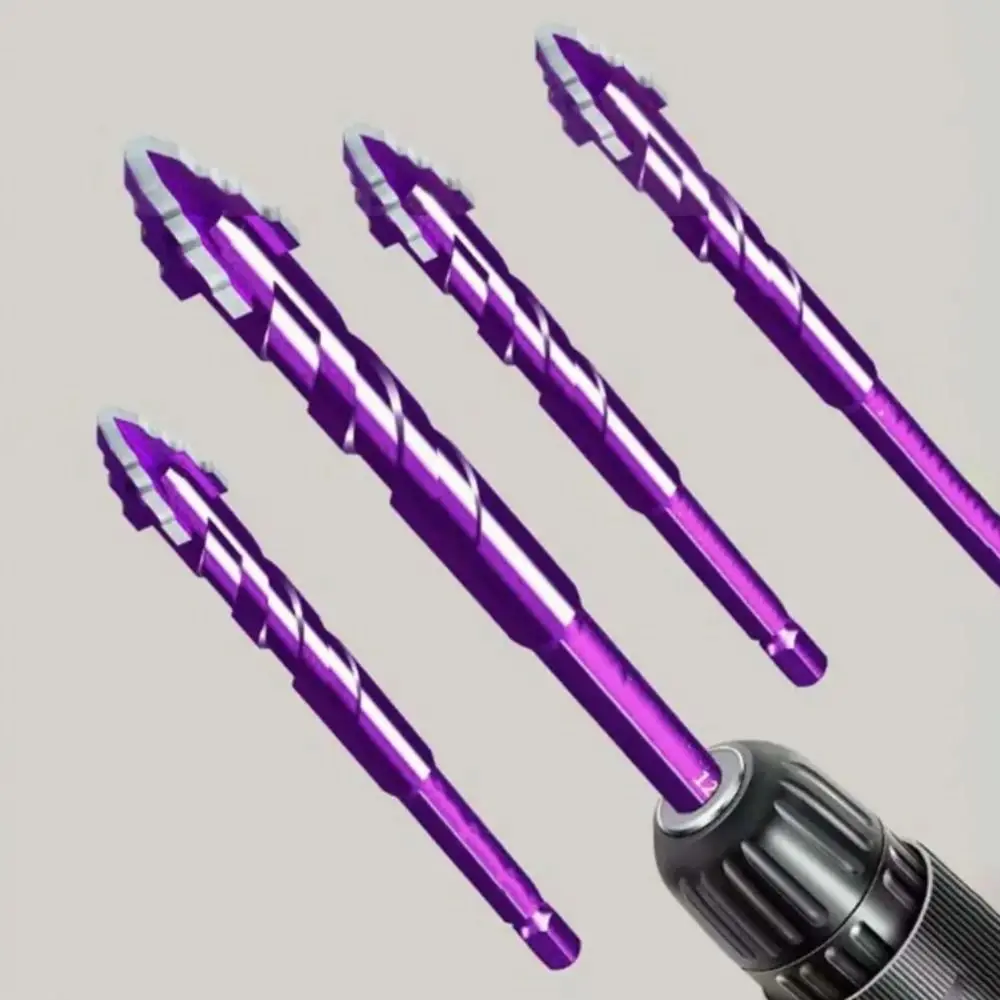 

High Hardness Multifunctional Tool Set Rust Resistant Four-Flute Woodworking Tool Steel Alloy Eccentric Design Carbide Drill