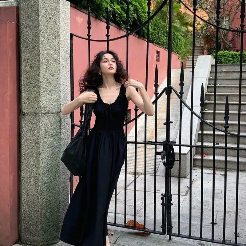 Prendisole da donna Abiti da spiaggia Verde Abito lungo femminile Designer Un pezzo Stile coreano Vintage Elegante Lusso sulla festa promozionale