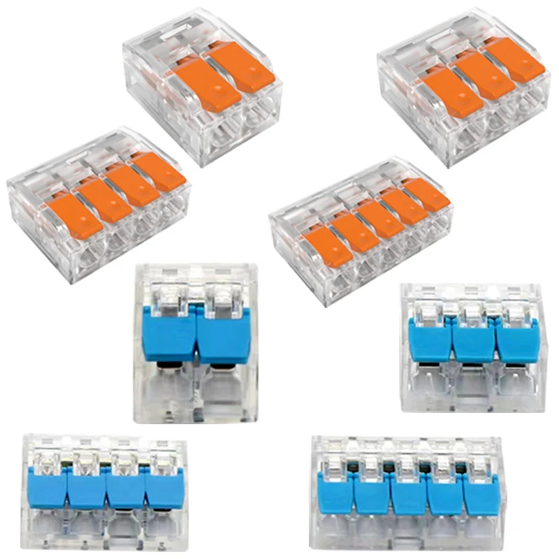 Transparent One in many out Quick wire Connector Universal cable wiring Terminal Block mini Push-in Home Junction box LED Light