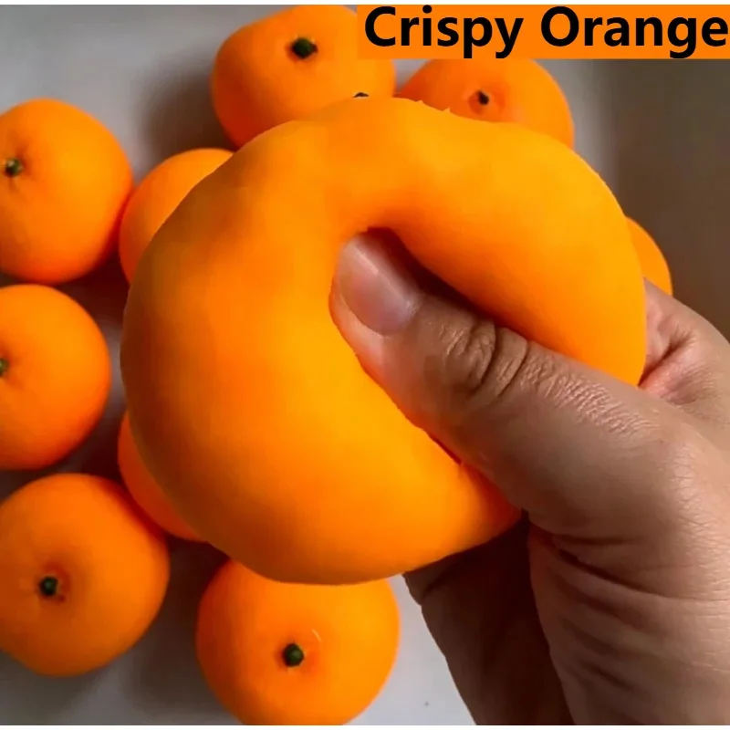 Simulierter Orangen-Squeeze-Ball, handgefertigt, weich, reine Handarbeit, Anti-Stress-Spielzeug, Heimdekoration, Neu