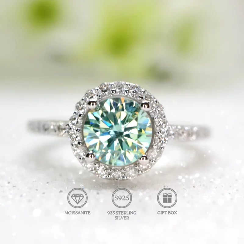 

1pc 2 CARAT Round Cut Moissanite Ring, Birthday Gifts, Commemorative Gifts, Graduation Gifts.
