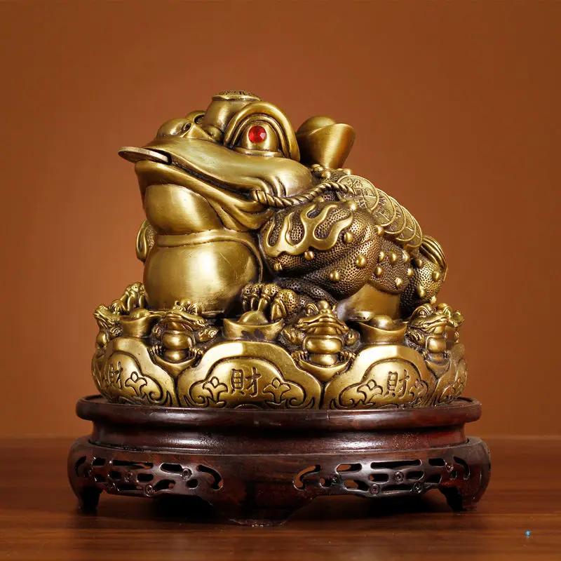 Zhaocai Copper Tripod Octagonal Golden Toad Decoration Bite Money Toad Ornaments Attract Wealth Golden Cicada