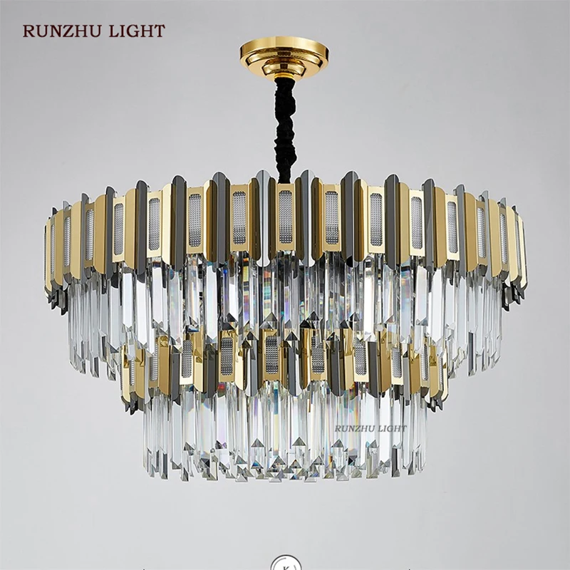 Dining Room Chandelier Rectangular Crystal Lamp Light Luxury Bar Table Lamp Luxury Living Room Lamp High-end Bedroom Lamp